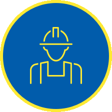 An icon of a man in a hard hat.