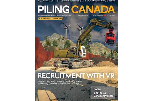 magazine cover of Piling Canada issue 2 of 2021